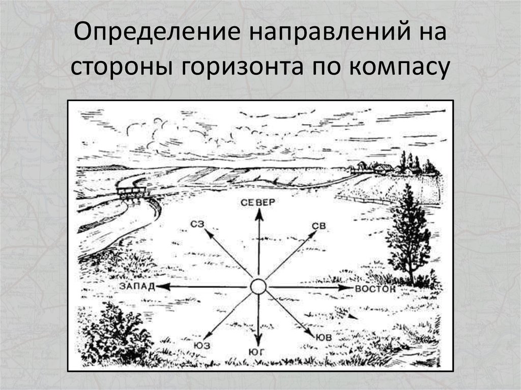 Ориентир направления. Стороны горизонта Азимут ориентирование. Азимуты основных сторон горизонта. Определение направлений на стороны горизонта по компасу. Способы ориентирования на местности компас.