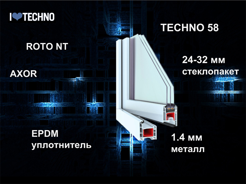 Ново текс. Окно Novotex Techno 58. Новотекс Техно 58. Techno by Novotex пластиковые окна. Профиль Novotex Techno 58.