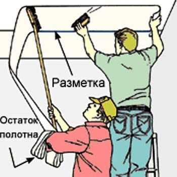 Как поклеить потолок одному человеку