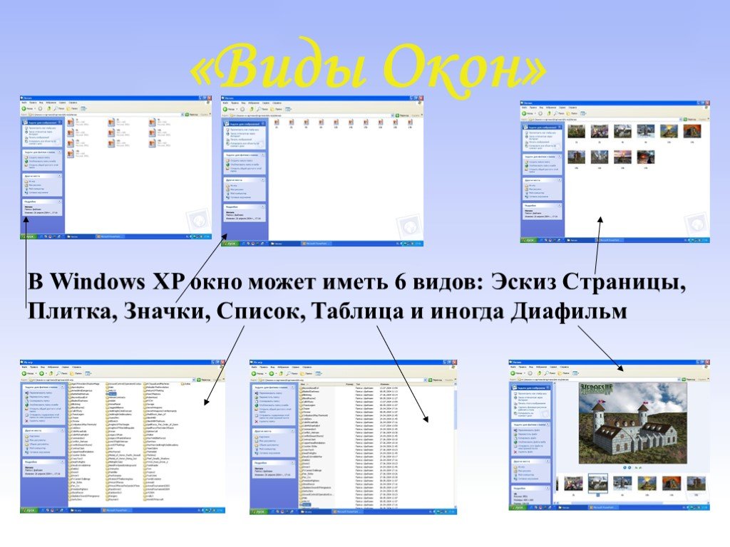 Список окон. Типы окон в Windows. Типы окон виндовс. Эскизы страниц. Виды окон в информатике.