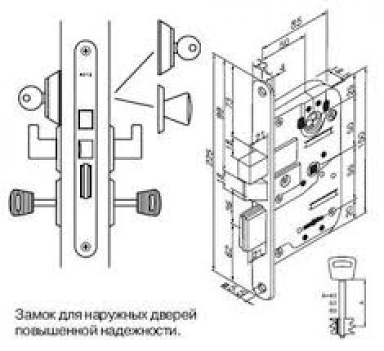 Сборка врезного замка